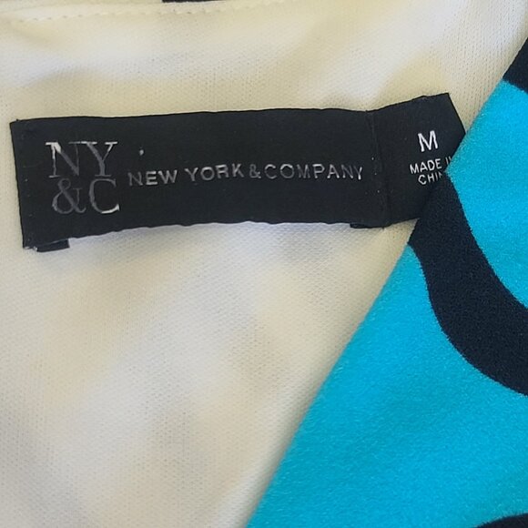 NEW YORK & COMPANY Abstract Face Print Sheath Dress Medium Artsy Art to Wear - Picture 8 of 13